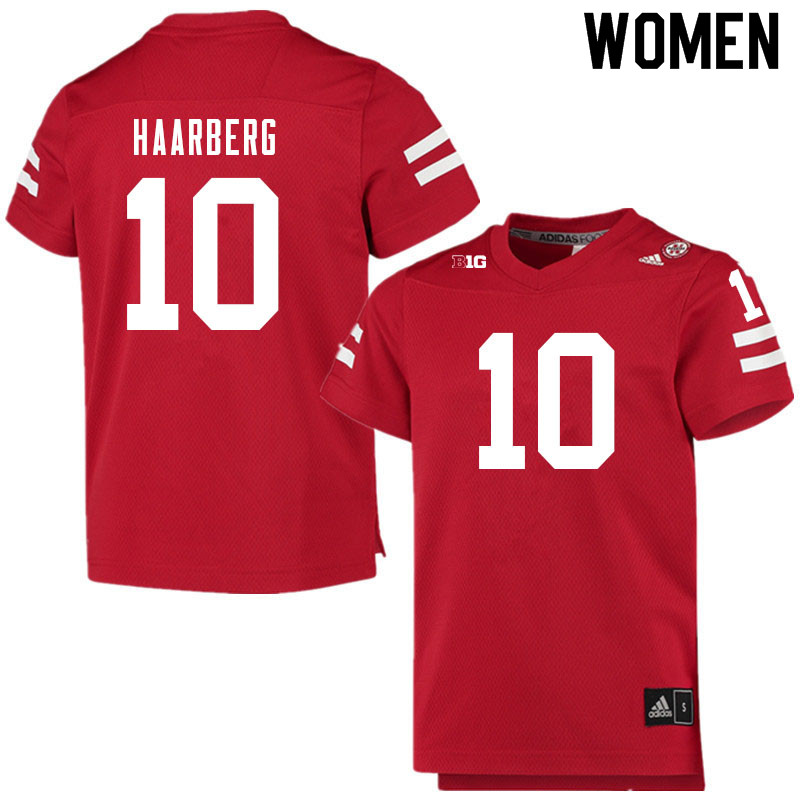 Women #10 Heinrich Haarberg Nebraska Cornhuskers College Football Jerseys Sale-Scarlet - Click Image to Close